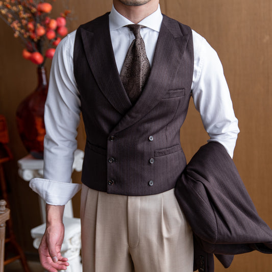 High-quality Banquet Suit Collar Double-breasted Vest