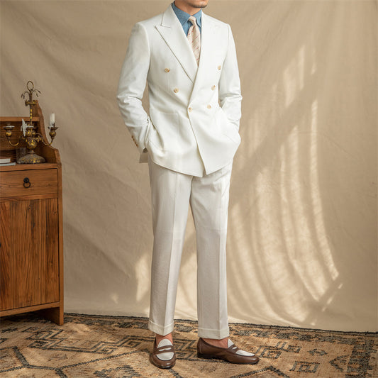 Suit Breathable Seersucker Half-Lined Non-iron